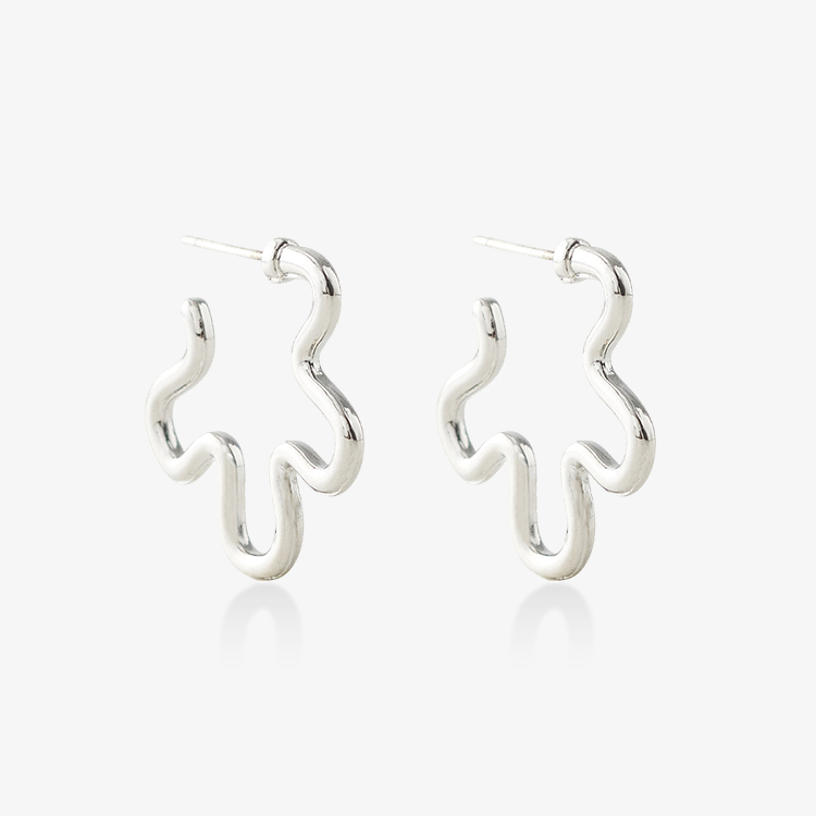 花朵手感線條耳環