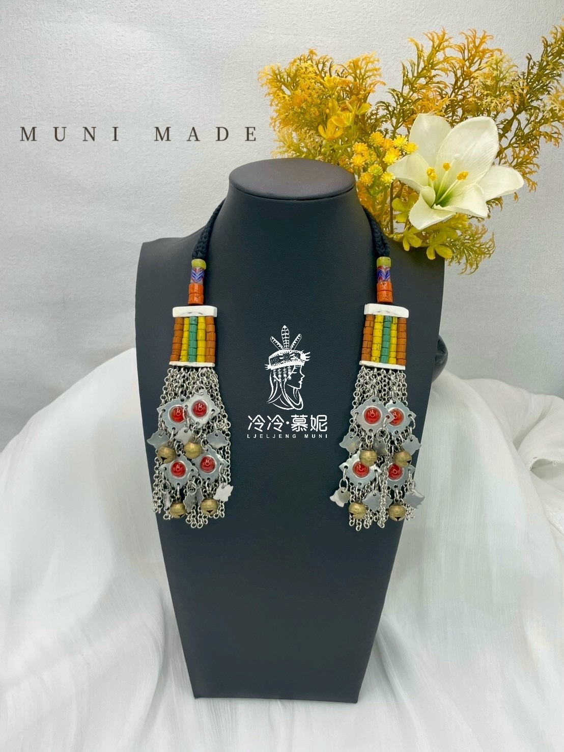 M-No.72傳統花珠少女耳掛14.5cm