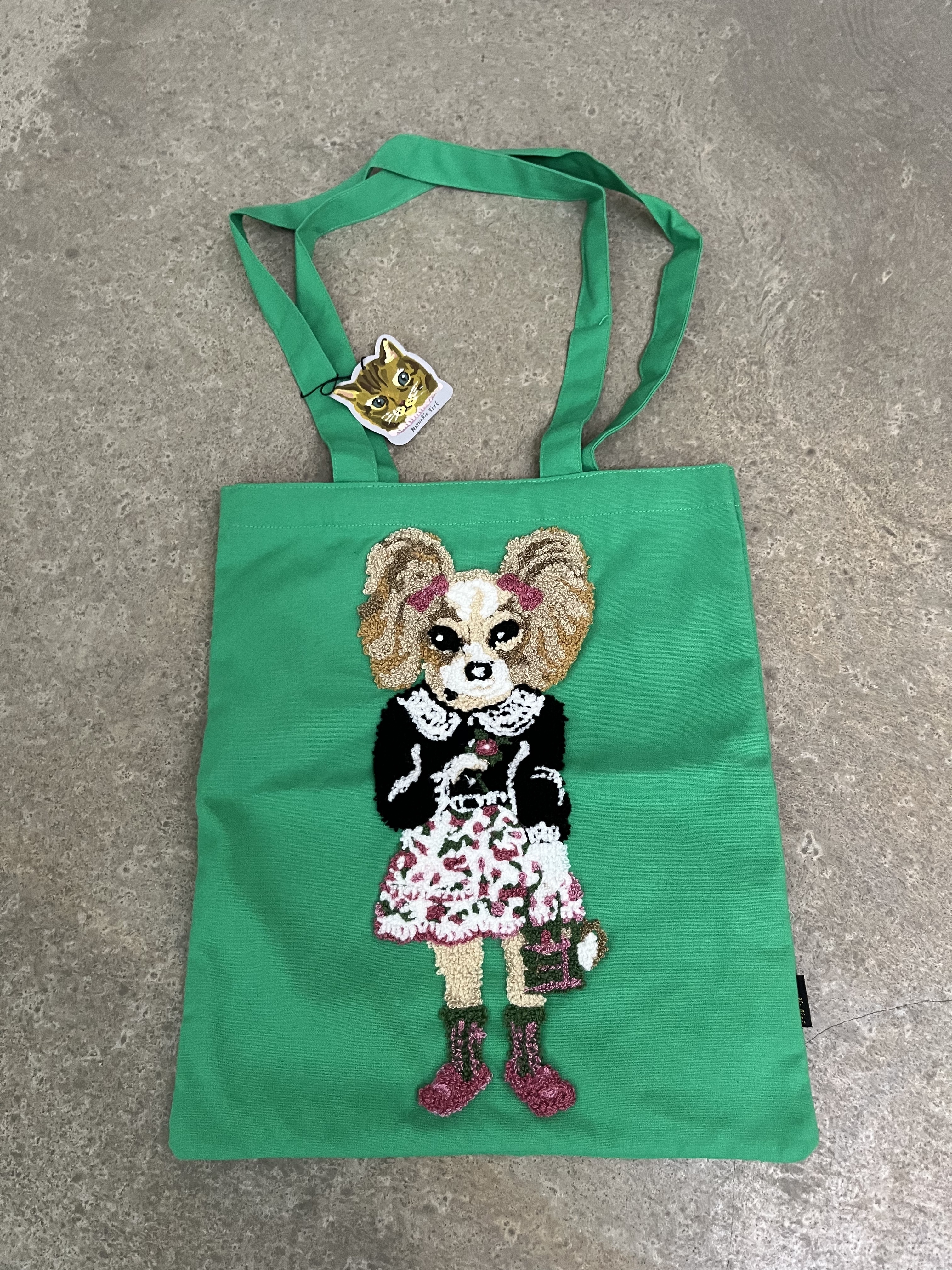 綠色立體公仔手挽布袋