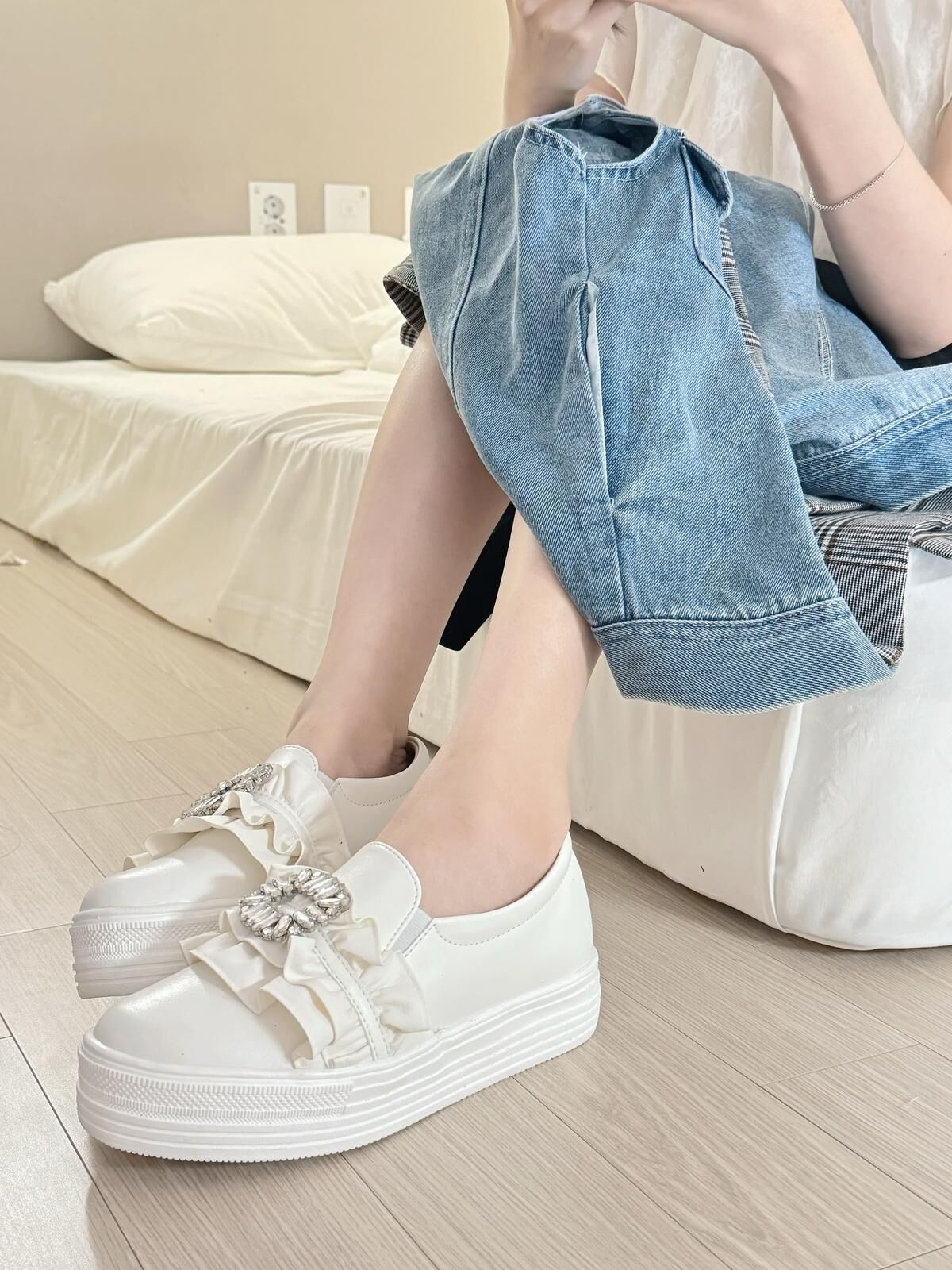 SH#7462🤍輕奢厚底小白鞋