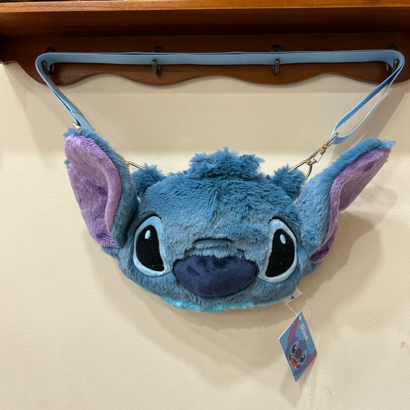 《06182》毛絨絨電影版史迪奇大頭側背包