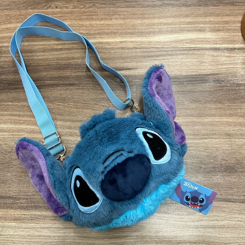 《06182》毛絨絨電影版史迪奇大頭側背包