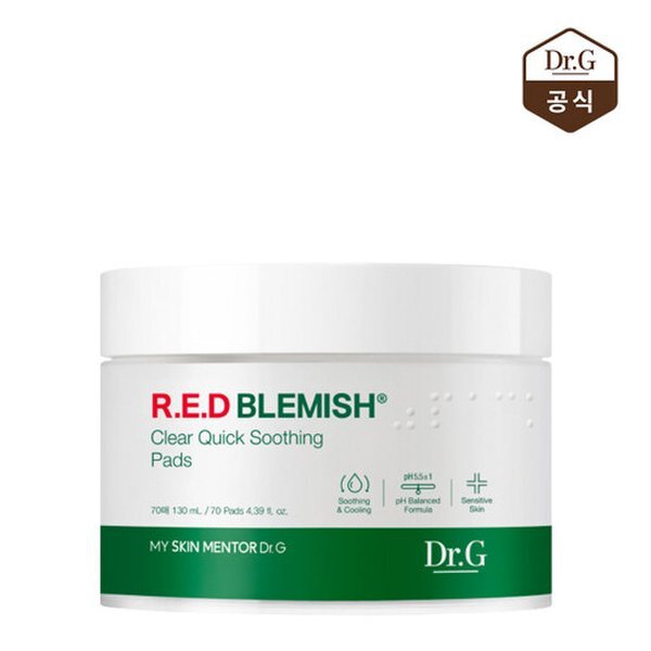 【預購】AKR062117 Dr.G Red Blemish保濕舒緩痘痘棉片70片裝