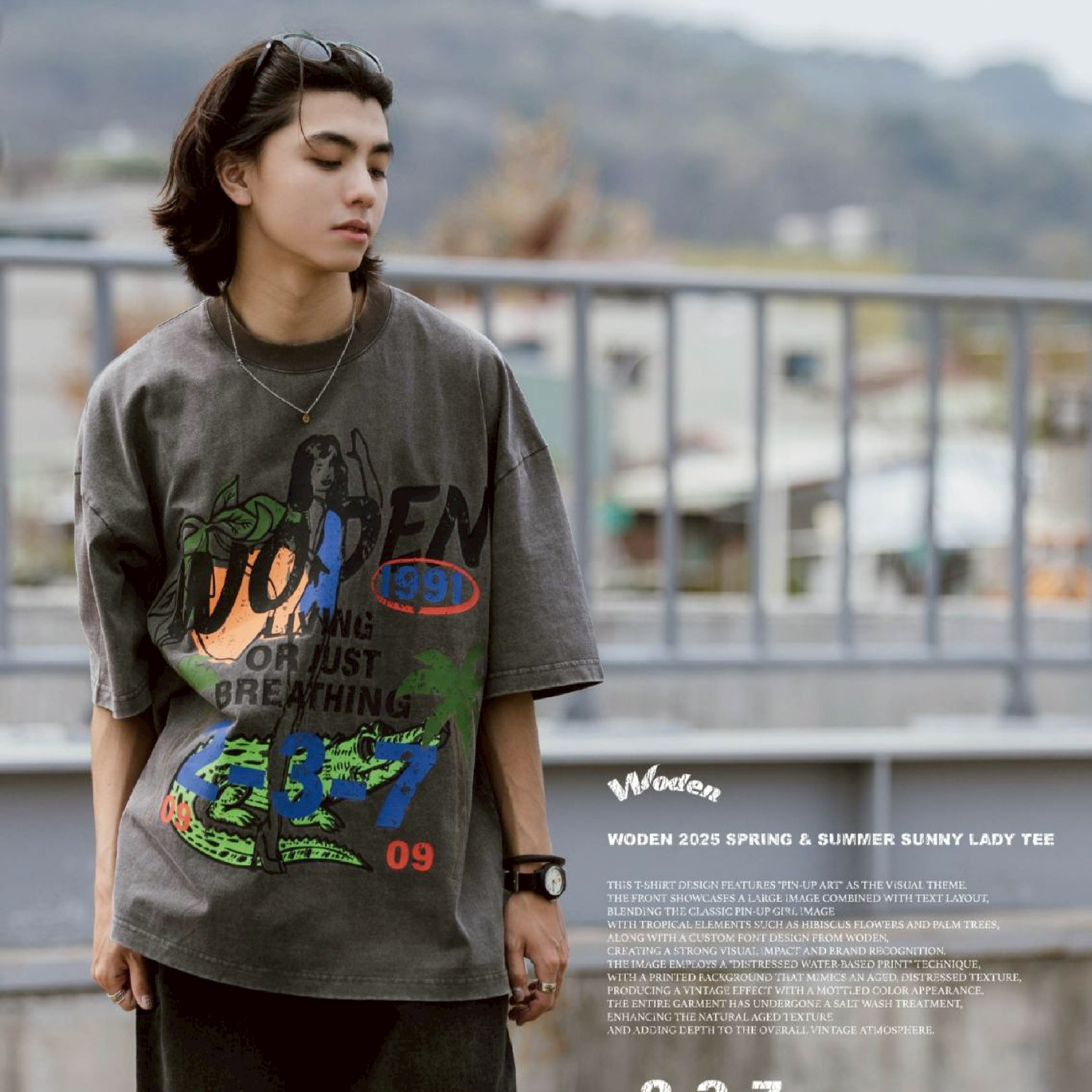 WODEN® Wash Sunny Lady Tee 海報女郎 水洗短Tee