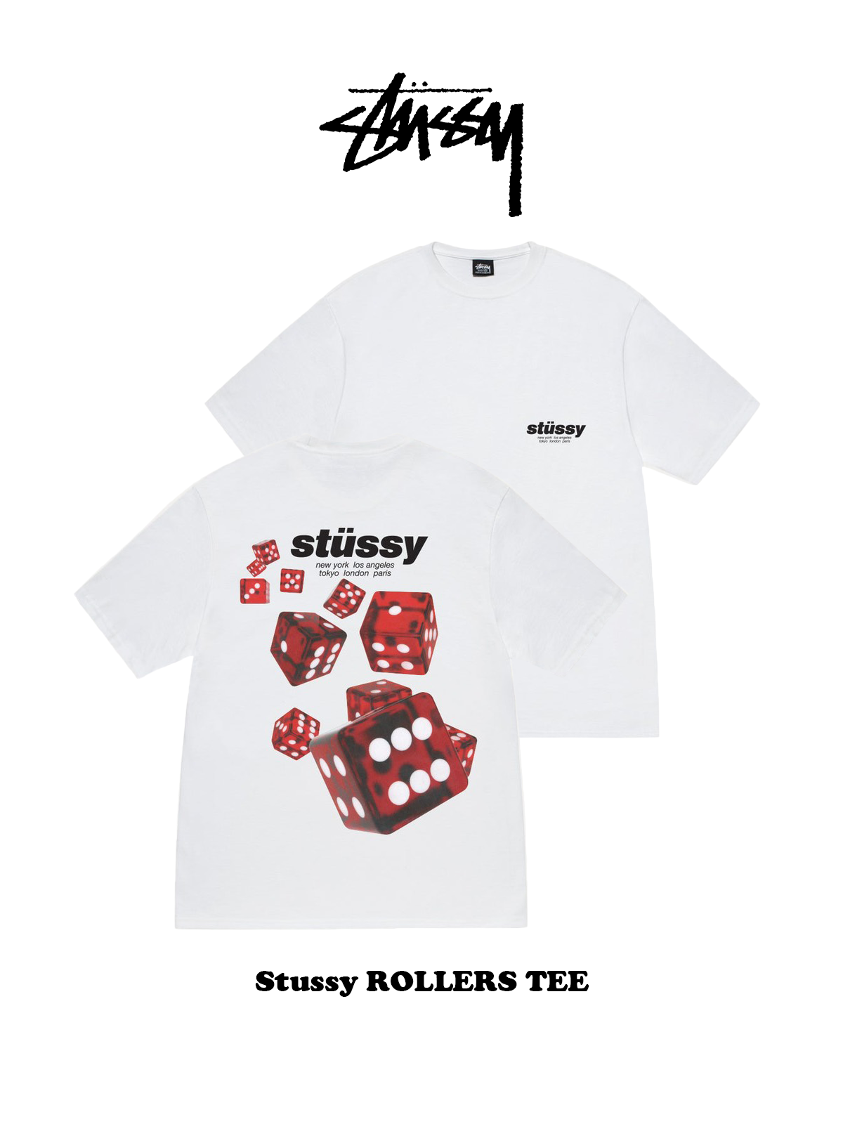 Stussy ROLLERS TEE 骰子 短踢