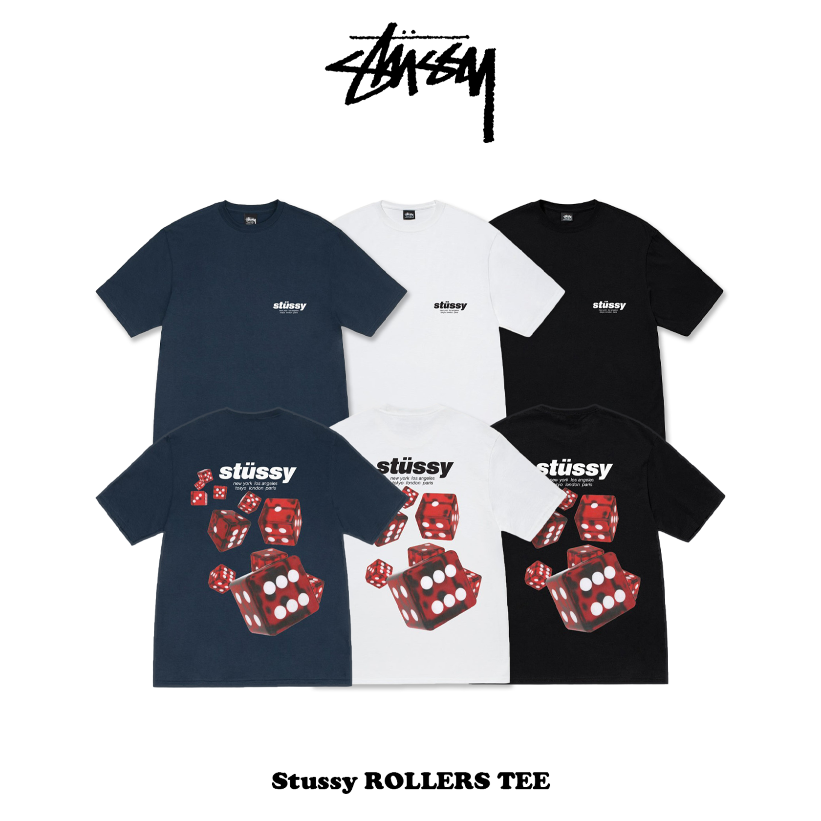 Stussy ROLLERS TEE 骰子 短踢