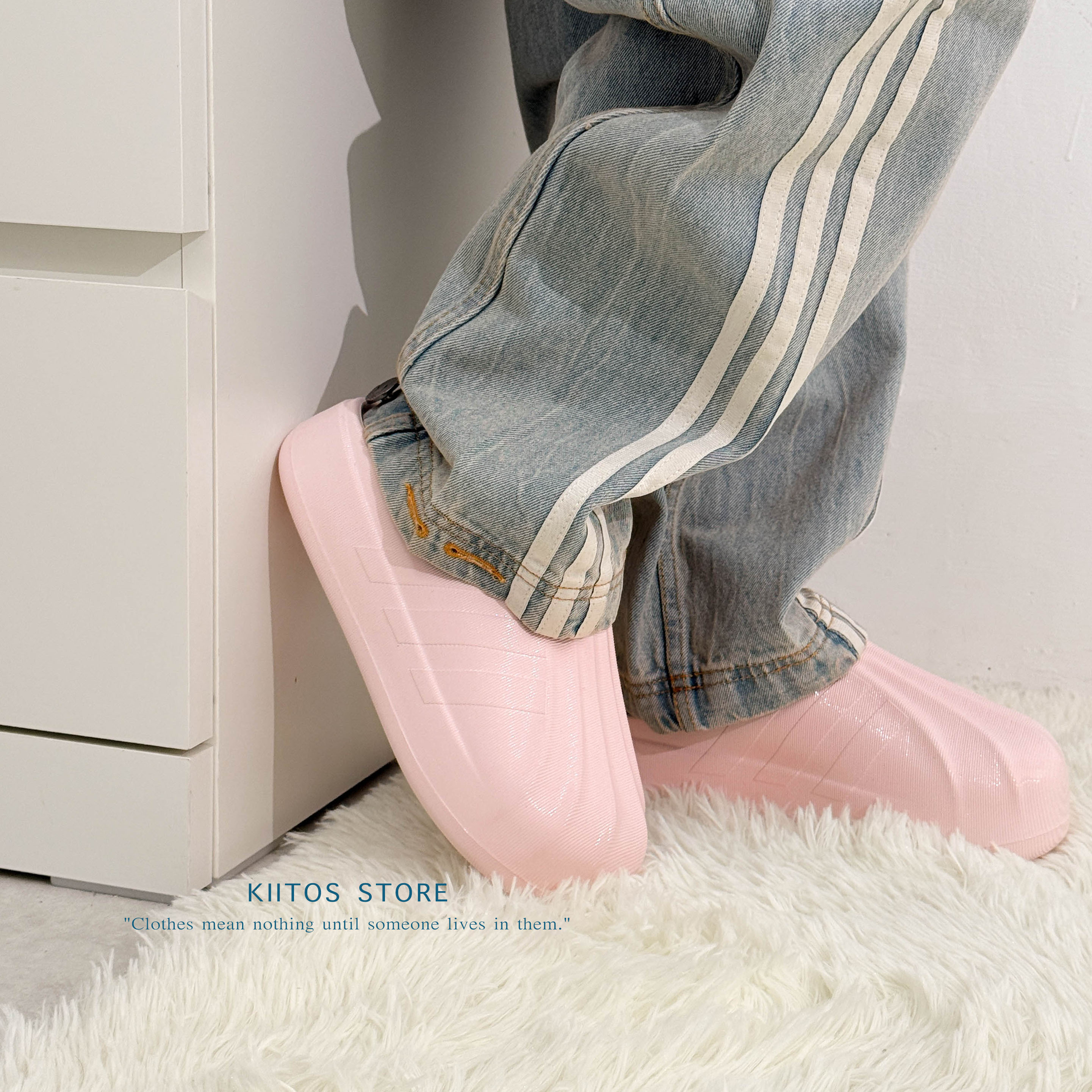 【現貨】Adidas Originals adiFOM SUPERSTAR MULE 波光粼粼 貝殼珠光粉 防水穆勒拖鞋 KJ0988