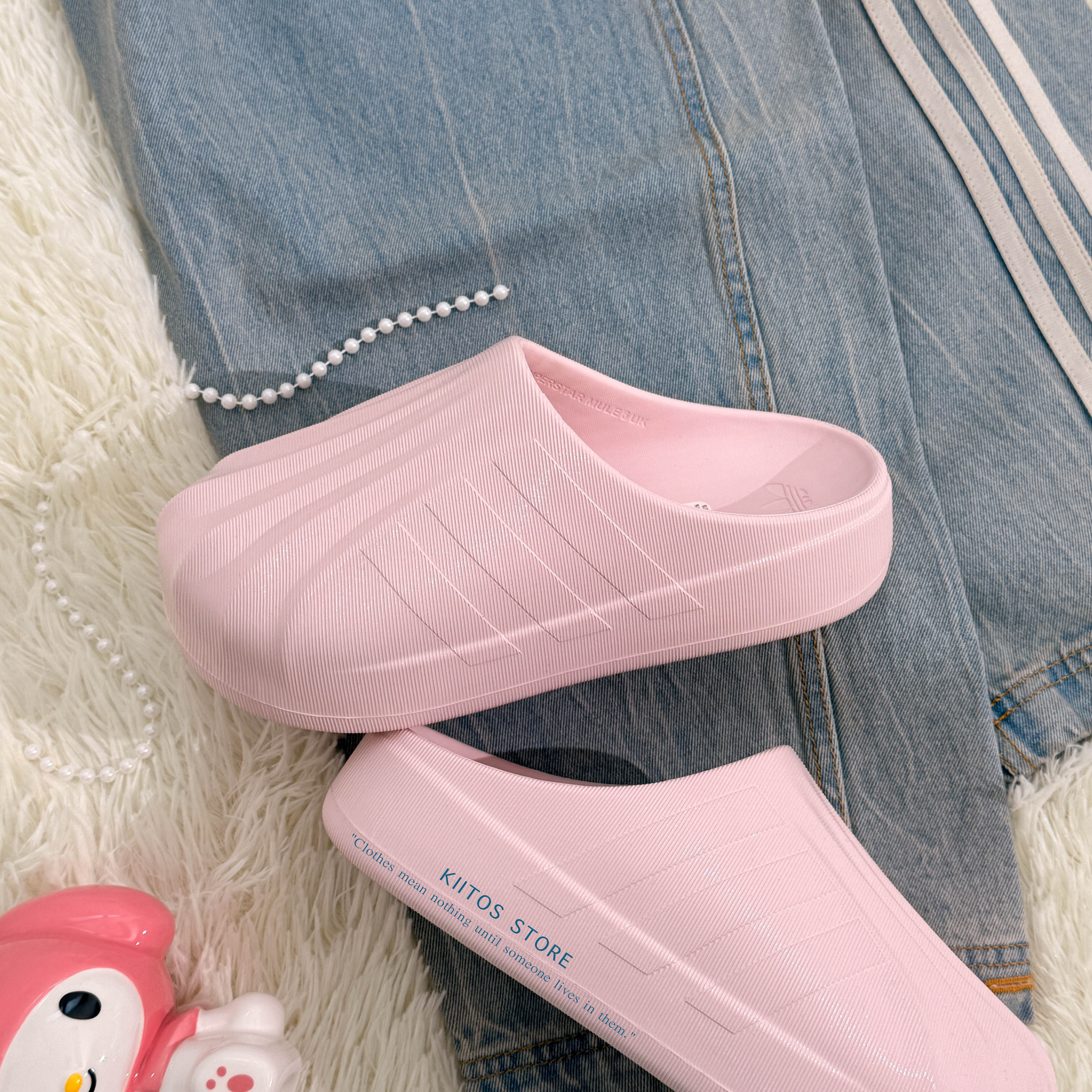 【現貨】Adidas Originals adiFOM SUPERSTAR MULE 波光粼粼 貝殼珠光粉 防水穆勒拖鞋 KJ0988