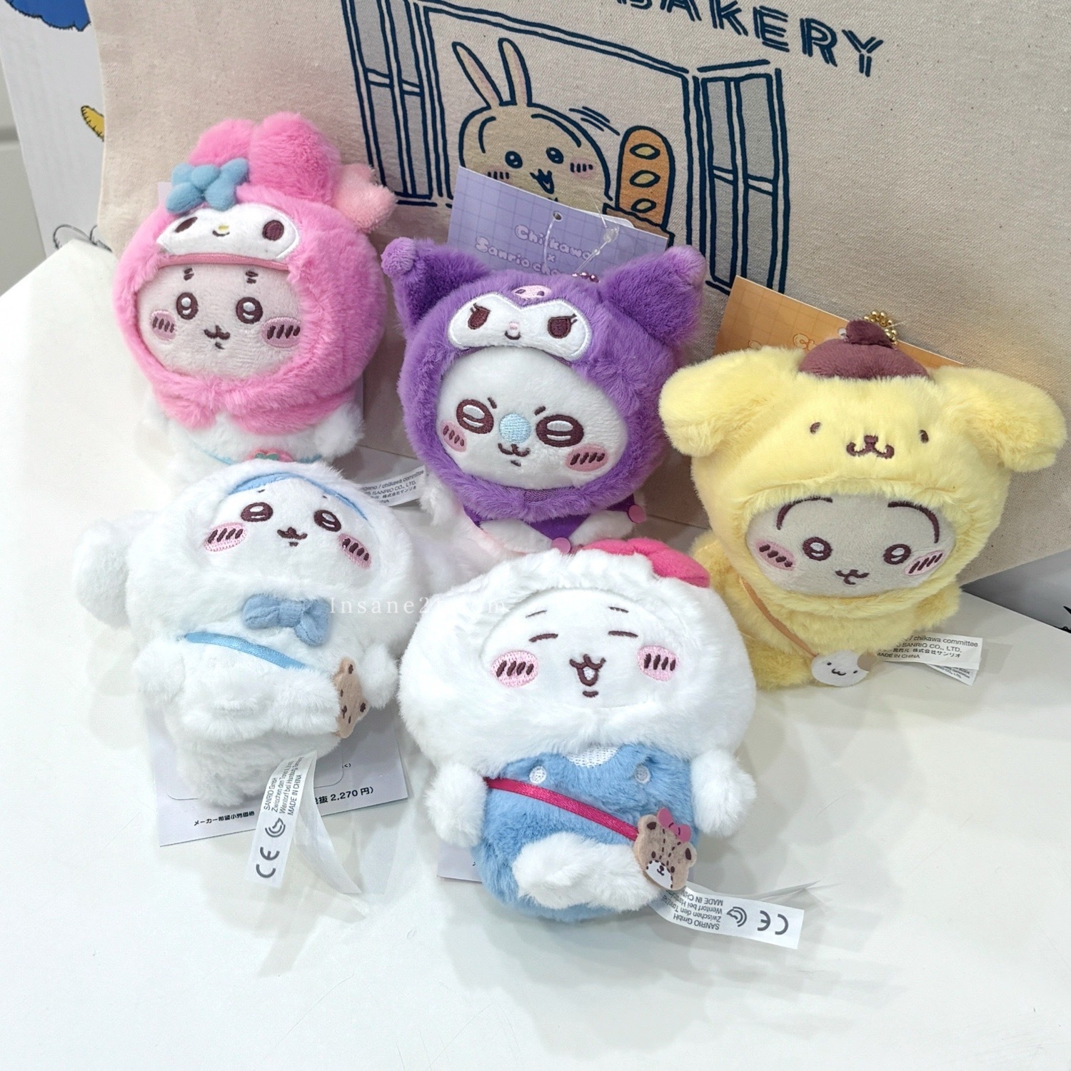 SANRIO x CHIIKAWA 三麗鷗x吉伊卡哇系列 吊飾 三麗鷗角色服 聯名款 HELLO KITTY 布丁狗 烏薩奇