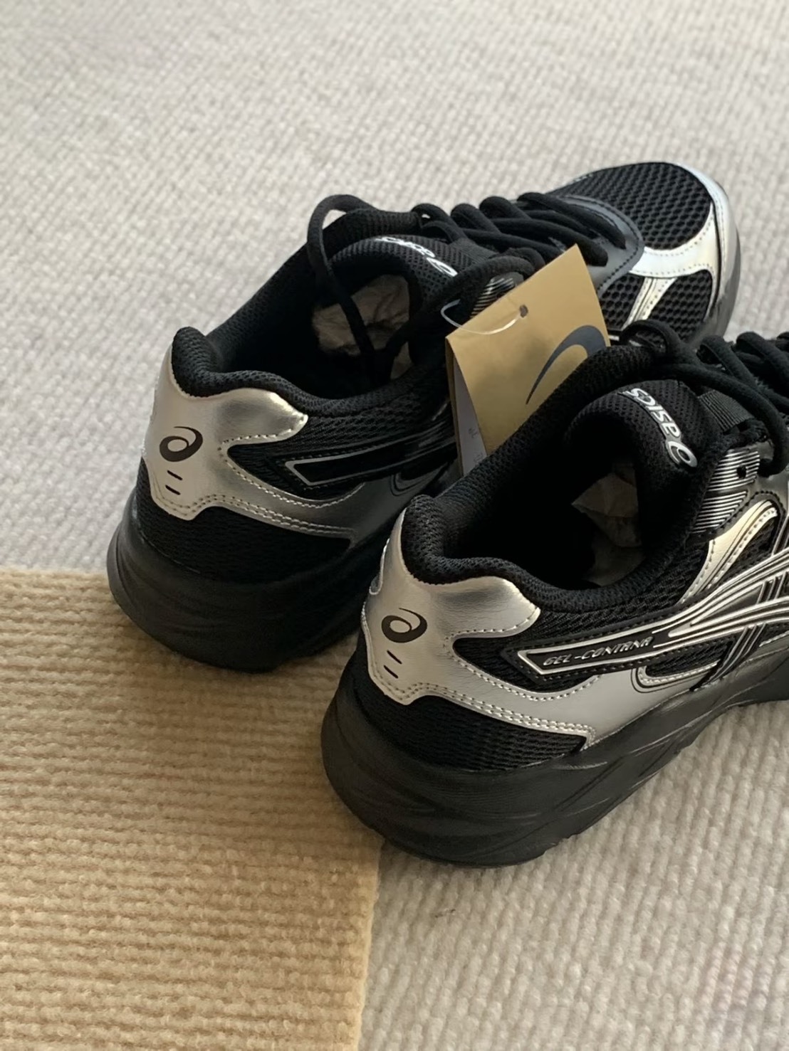 Asics RUNNING GS 復古黑銀 大童