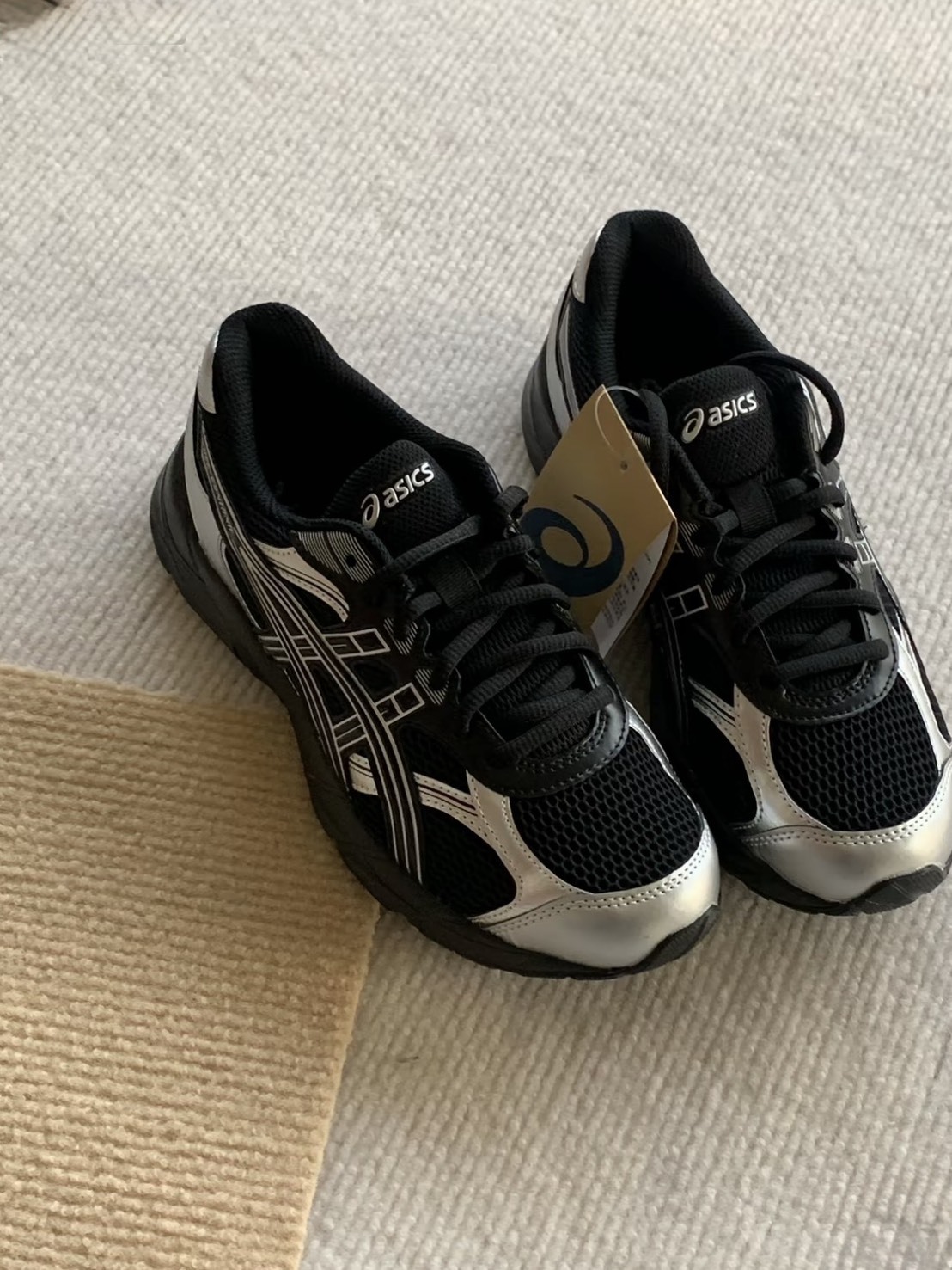 Asics RUNNING GS 復古黑銀 大童