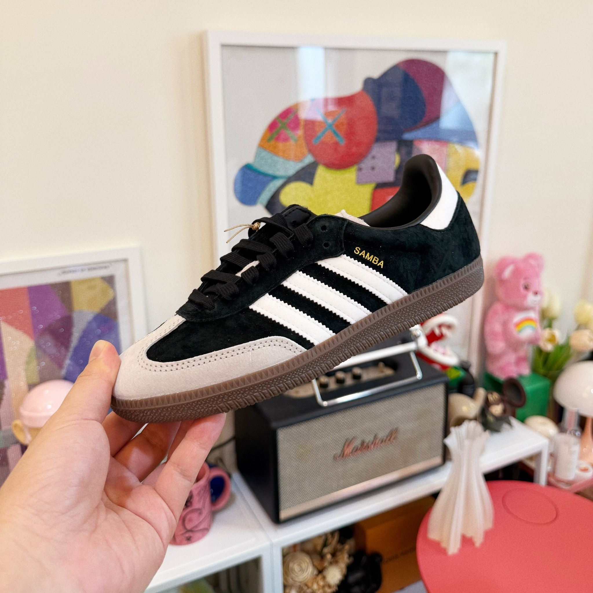 Adidas Originals Samba OG 歐洲限定 黑奶油 短絨 復古 森巴鞋 JQ6305