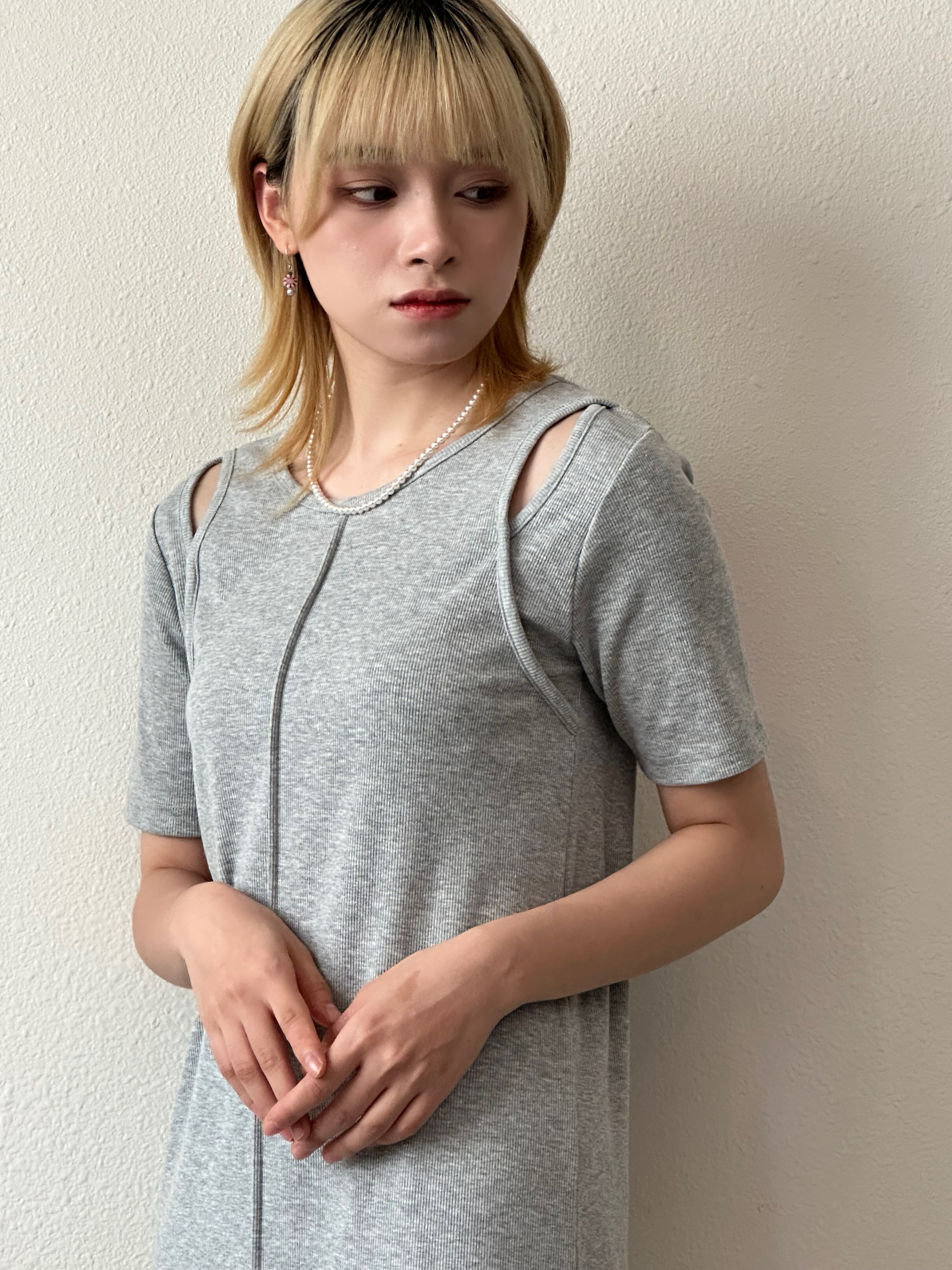 縷空彈性棉質連衣裙- OP52729