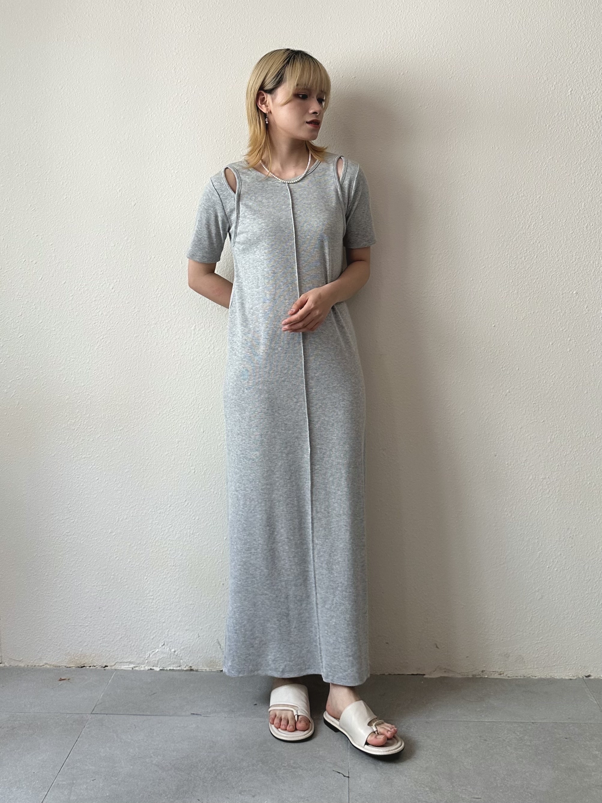 縷空彈性棉質連衣裙- OP52729