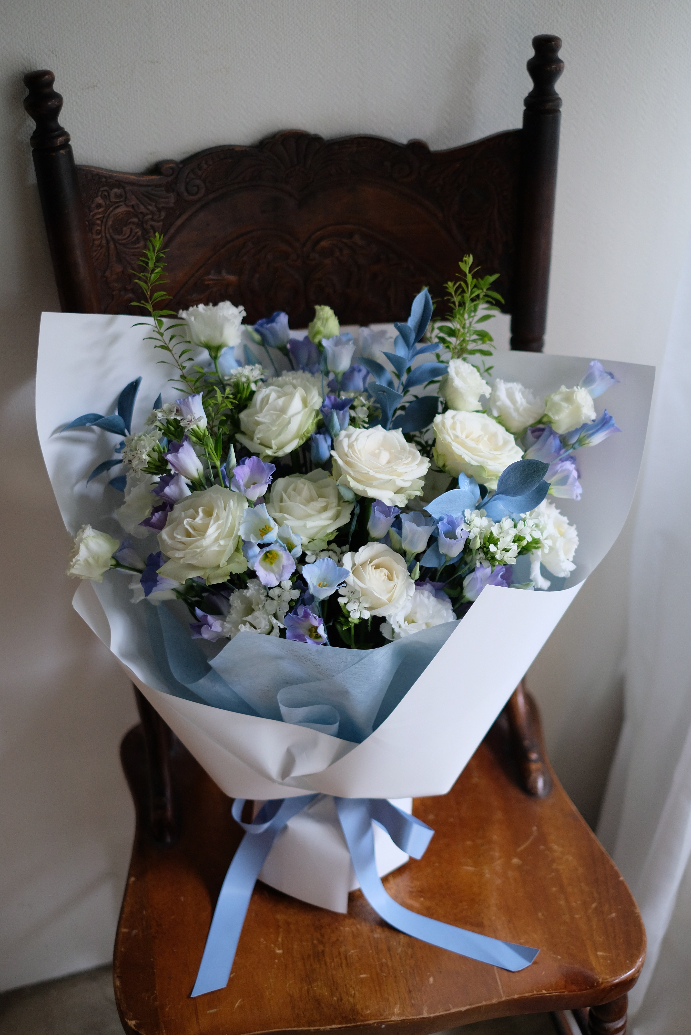 海洋之歌｜藍白色鮮花花束