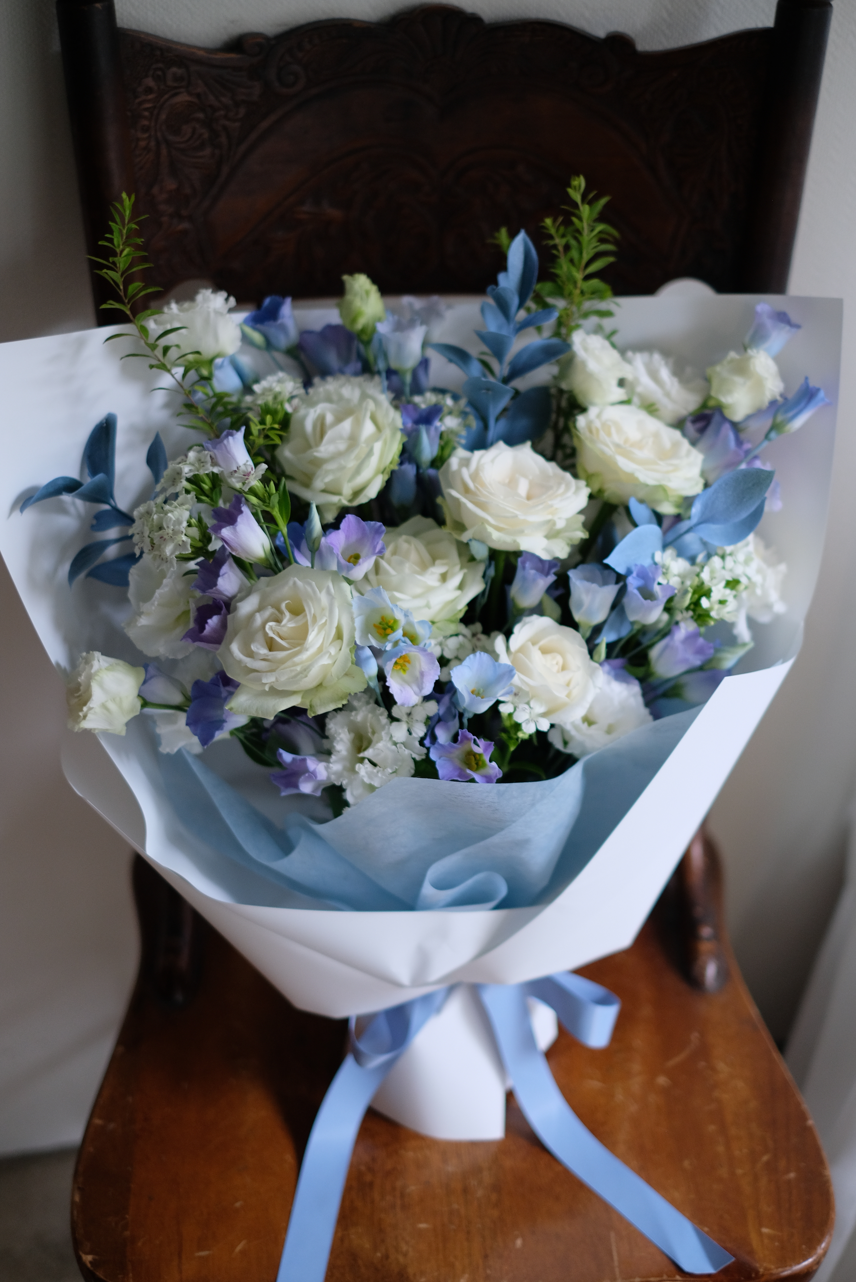 海洋之歌｜藍白色鮮花花束