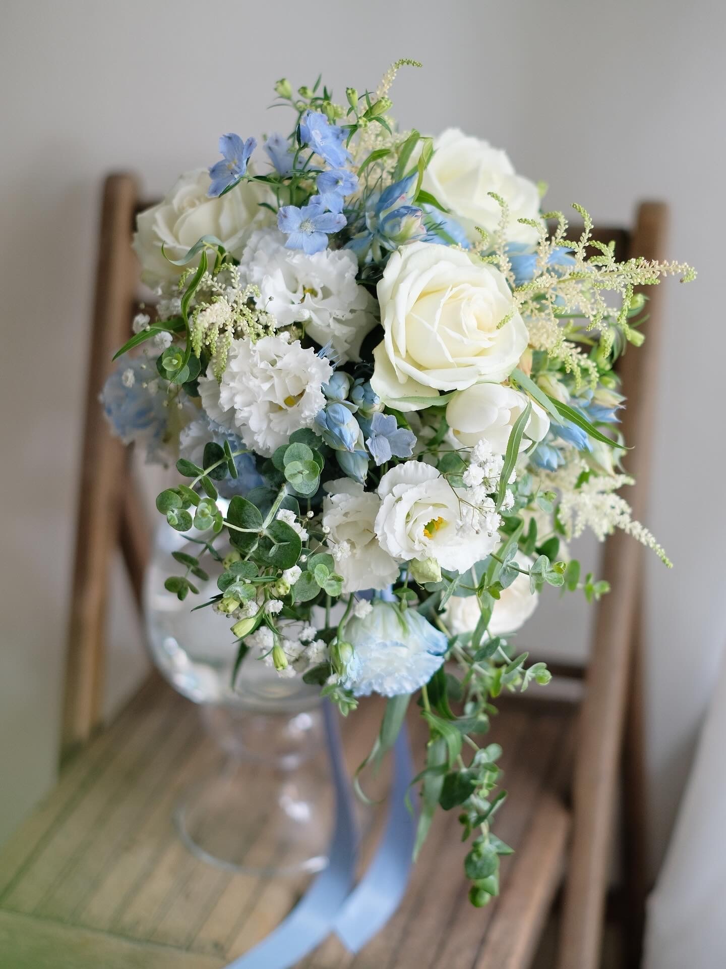 聖托里尼｜藍白色水滴型捧花