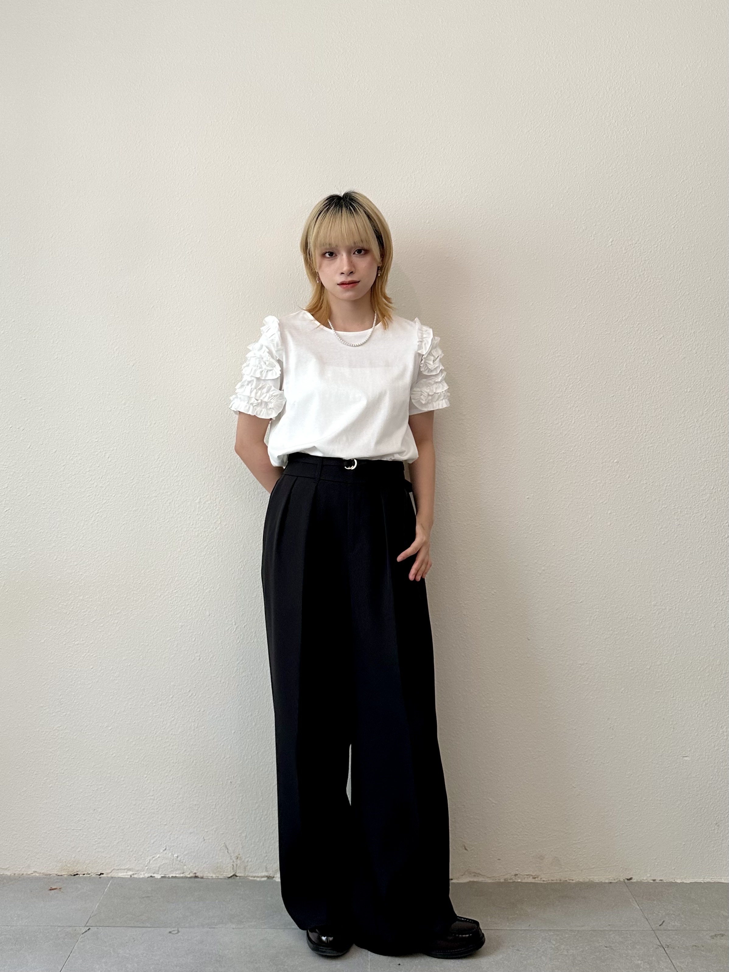 重工手袖花邊棉上衣 - BL52718