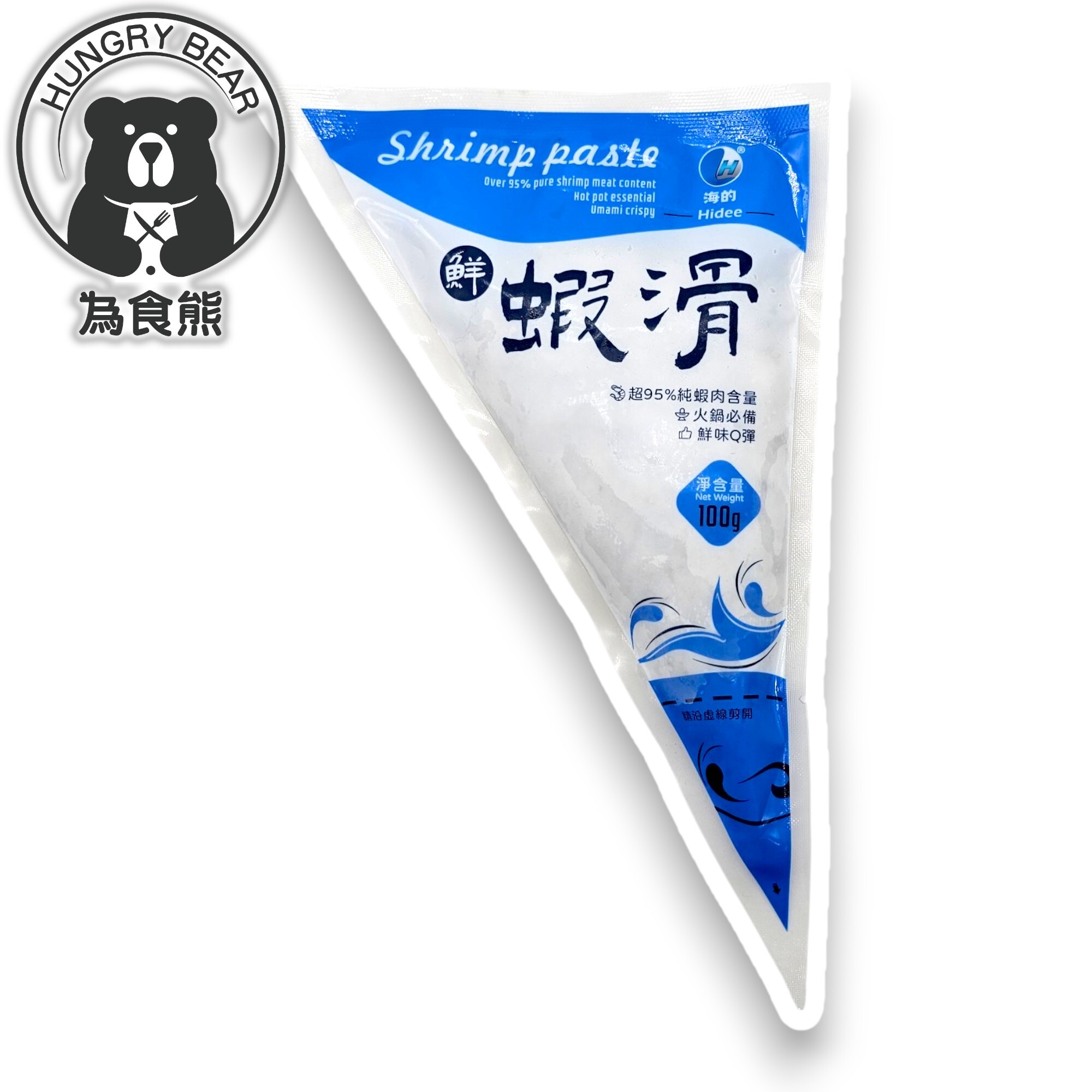 (6包裝) 唧唧裝粒粒蝦肉Q彈鮮蝦滑(每包100g) (超95%純蝦肉含量) (急凍-18度°C) 蝦膠