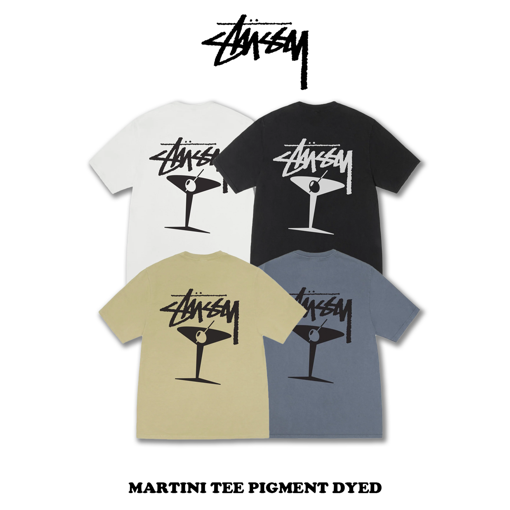 現貨  Stussy MARTINI TEE PIGMENT DYED 馬丁尼  短踢