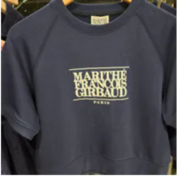 [S] MARITHE NAVY W CLASSIC LOGO HALF SWEATSHIRT, MFG45USW104-NVY (SMR125)