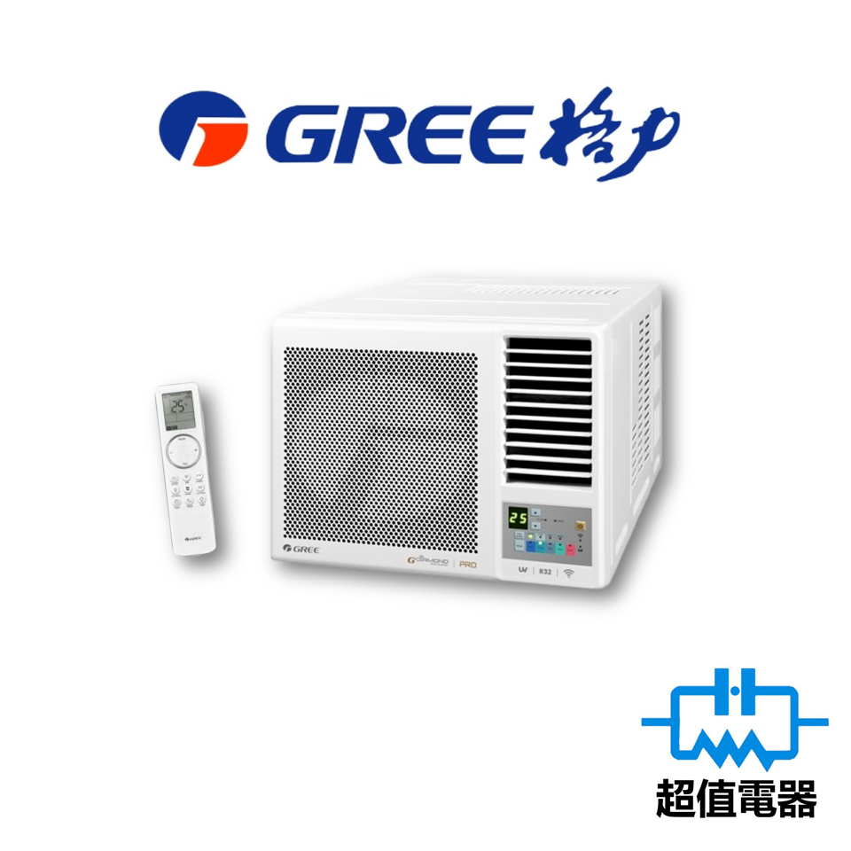 Gree 格力 1匹 GWH09PZ 變頻冷暖 G-Panel 黑鑽 窗口式冷氣機 (附遙控) (GWH-09PZ)