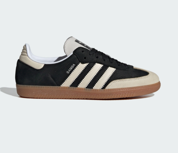 Adidas Samba OG W 女款德訓鞋｜奶油米黑復古休閒潮鞋/復古不敗 × 奶油系穿搭首選 JUN25