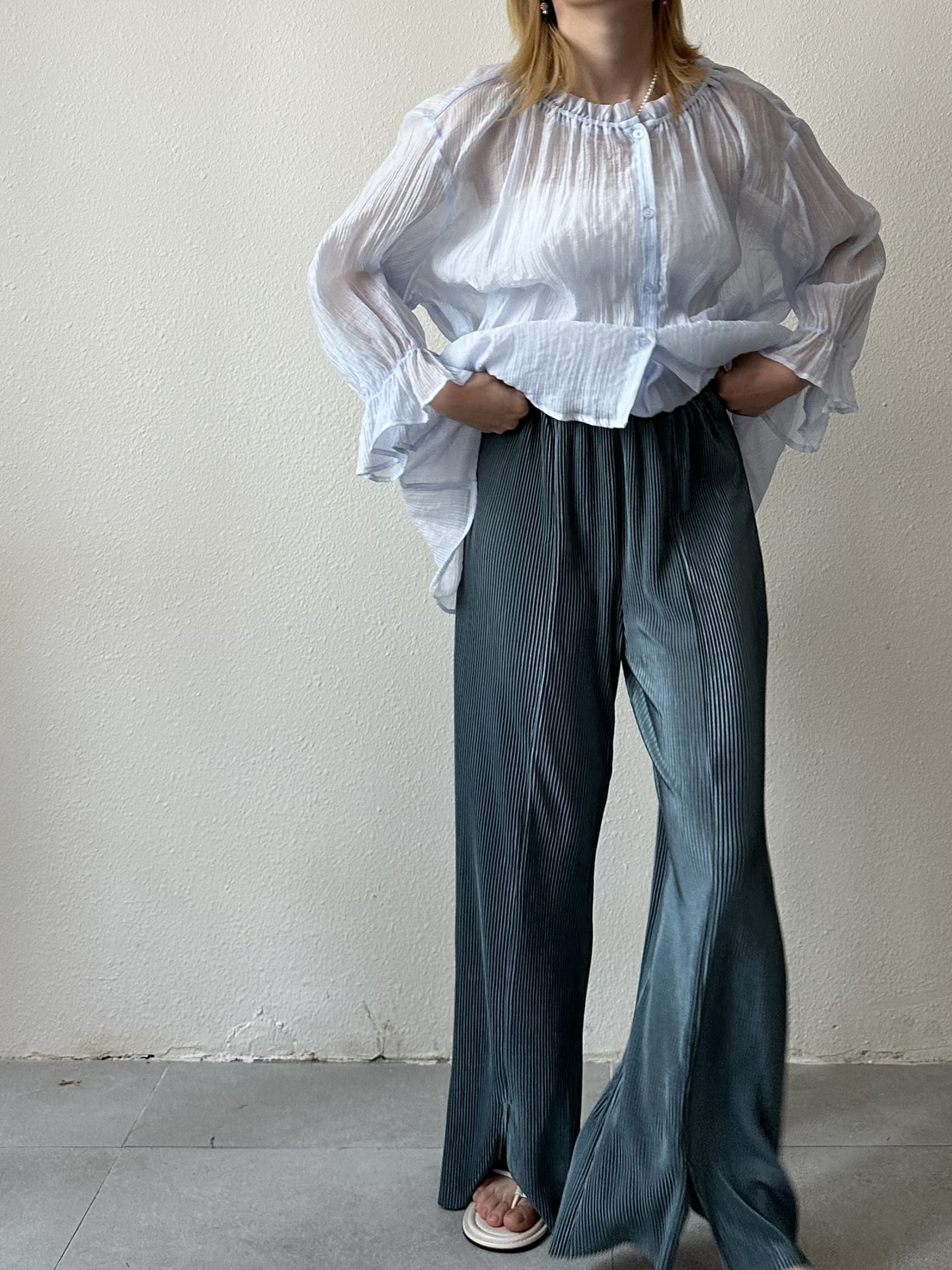 亮晶晶涼感喇叭褲 - TR43202