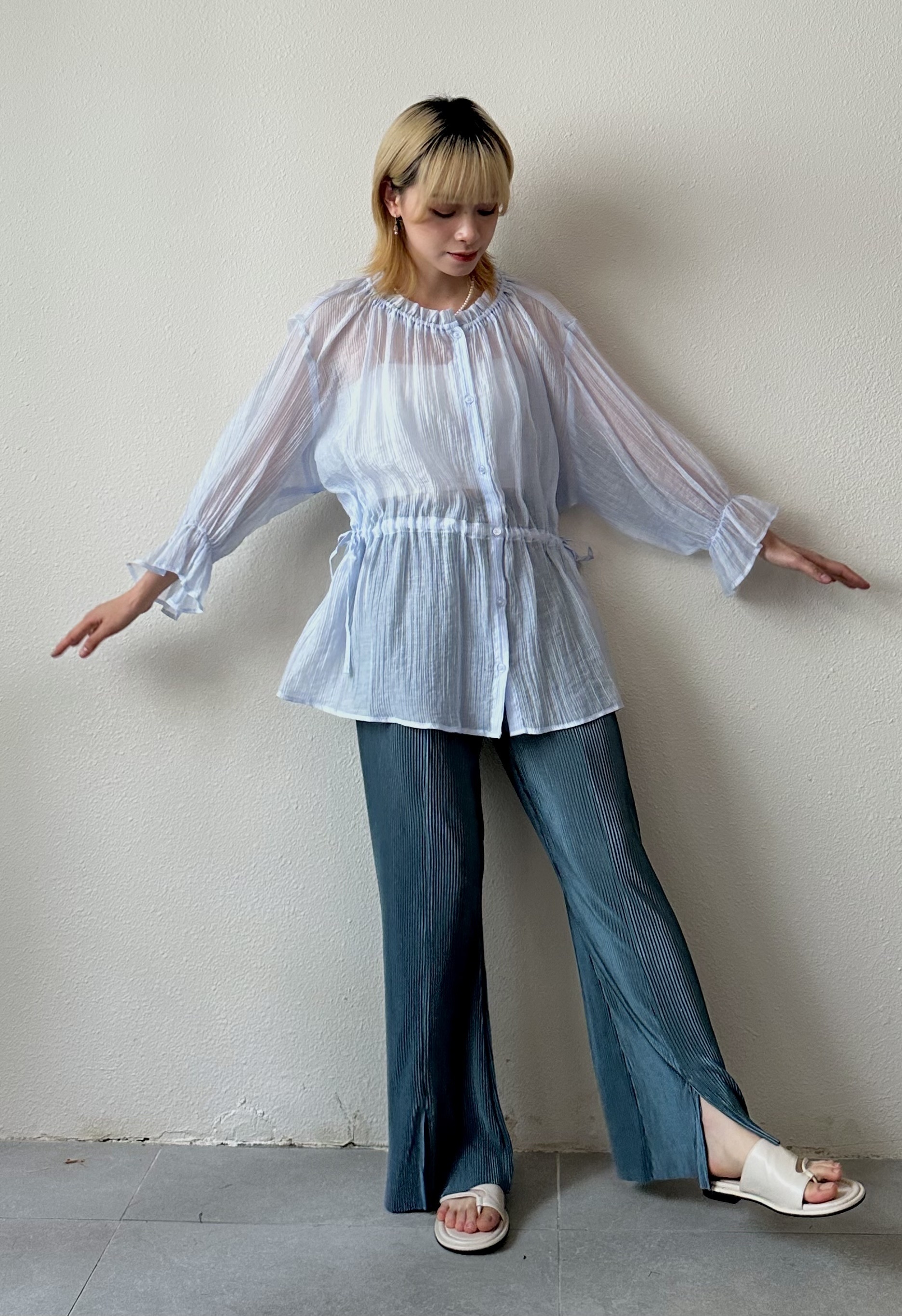 亮晶晶涼感喇叭褲 - TR43202