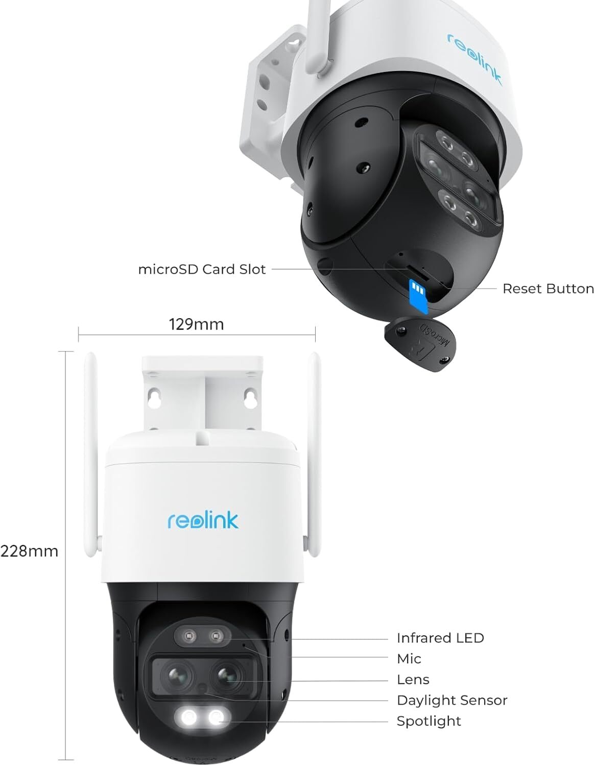 Reolink TrackMix Wi-Fi - 4K 8MP Dual-Lens PTZ Camera w/Dual Tracking