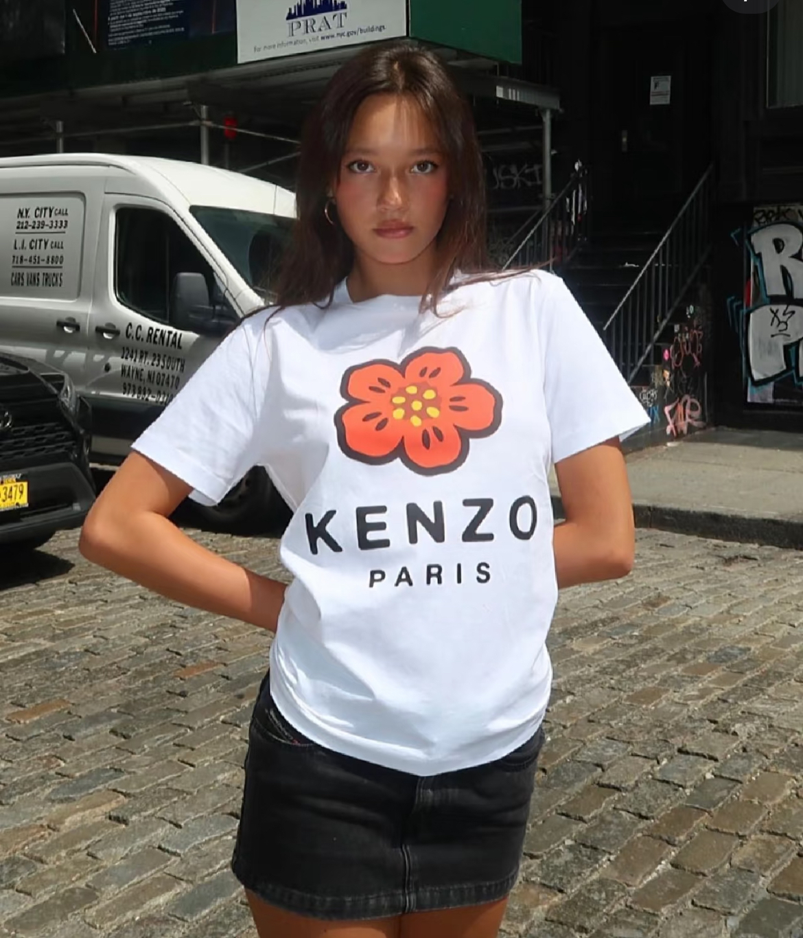 Kenzo Boke Flower Printed Crewneck T-Shirt white