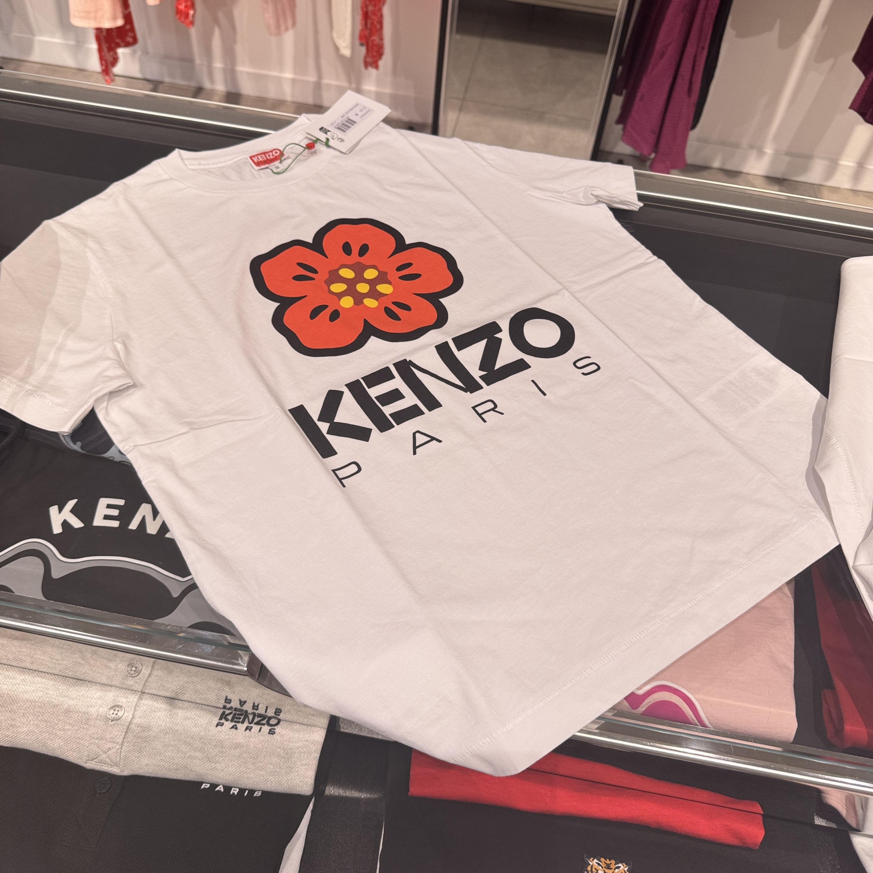 Kenzo Boke Flower Printed Crewneck T-Shirt white