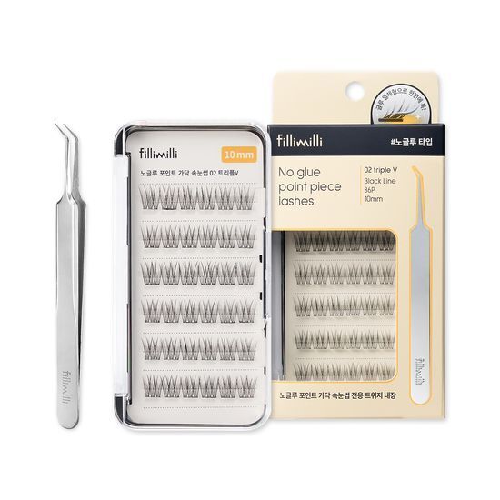 Fillimilli No Glue Point Piece Lashes - 02 TRIPLE V