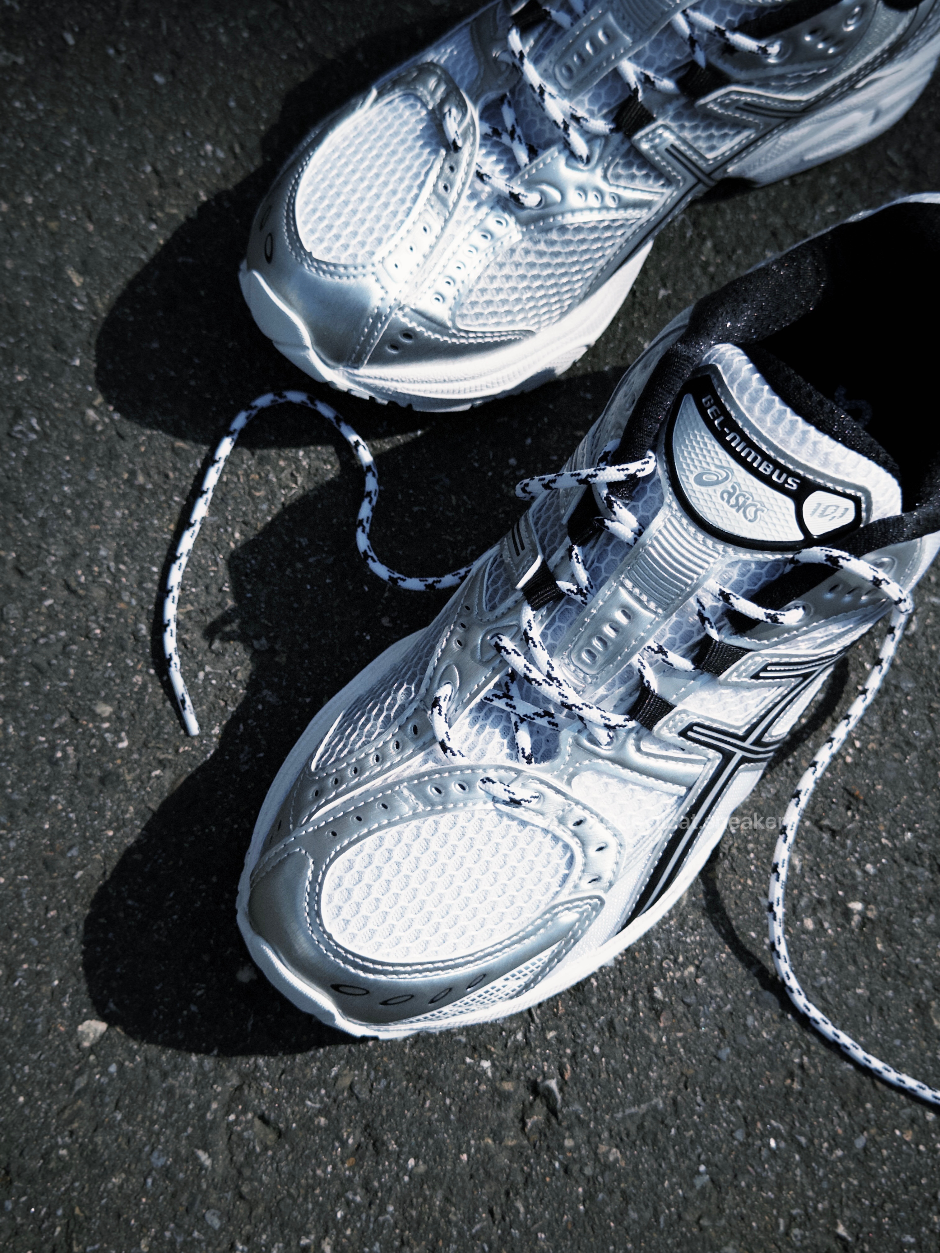 Asics GEL-Nimbus 10.1 銀白色 男女同款 1203A780-101