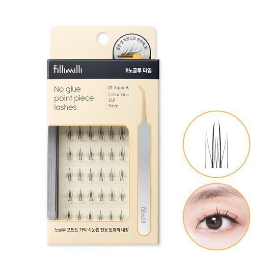 Fillimilli No Glue Point Piece Lashes - 01 TRIPLE A
