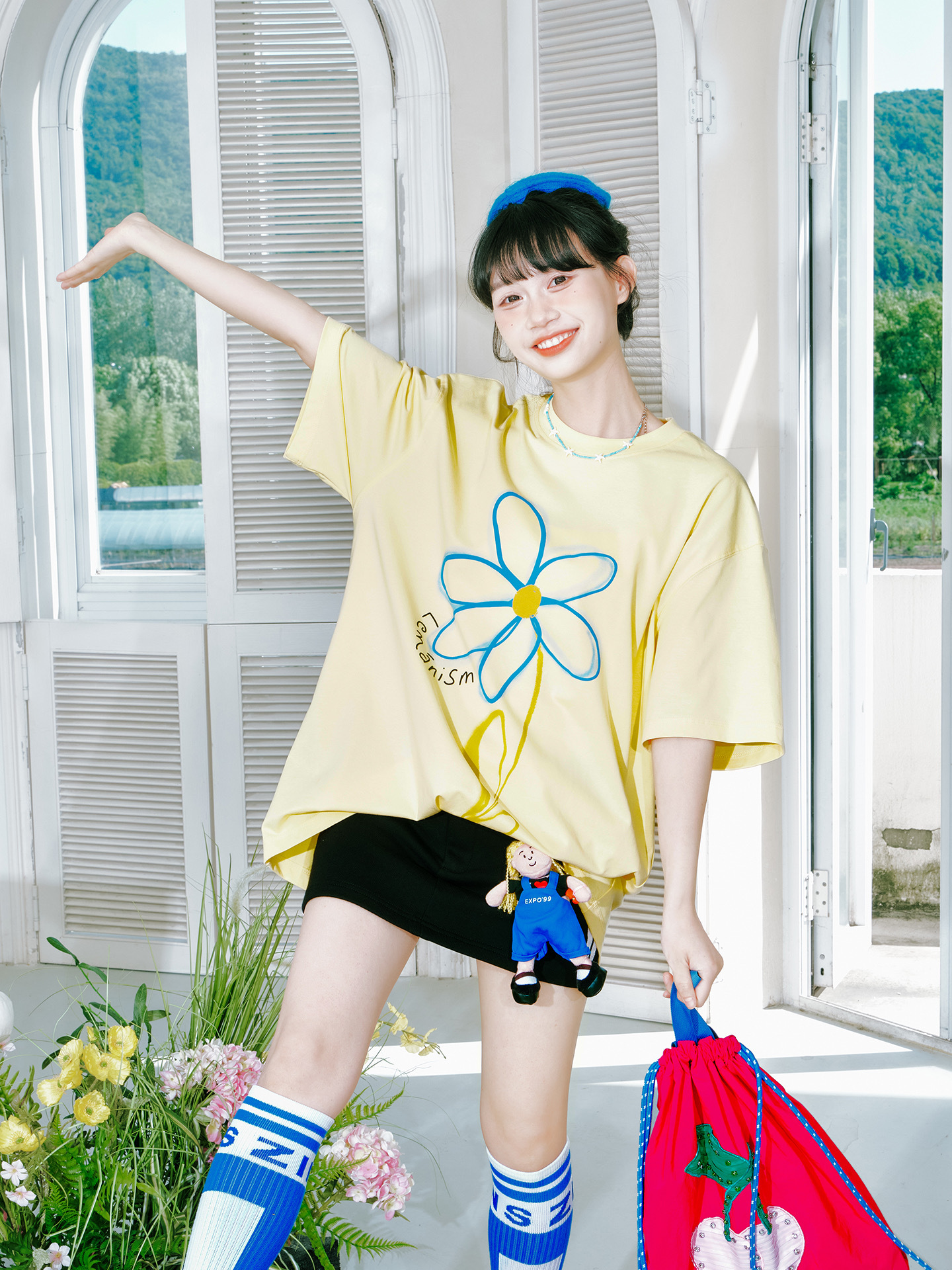 LEMANISM 塗鴉小花 涼感 短袖