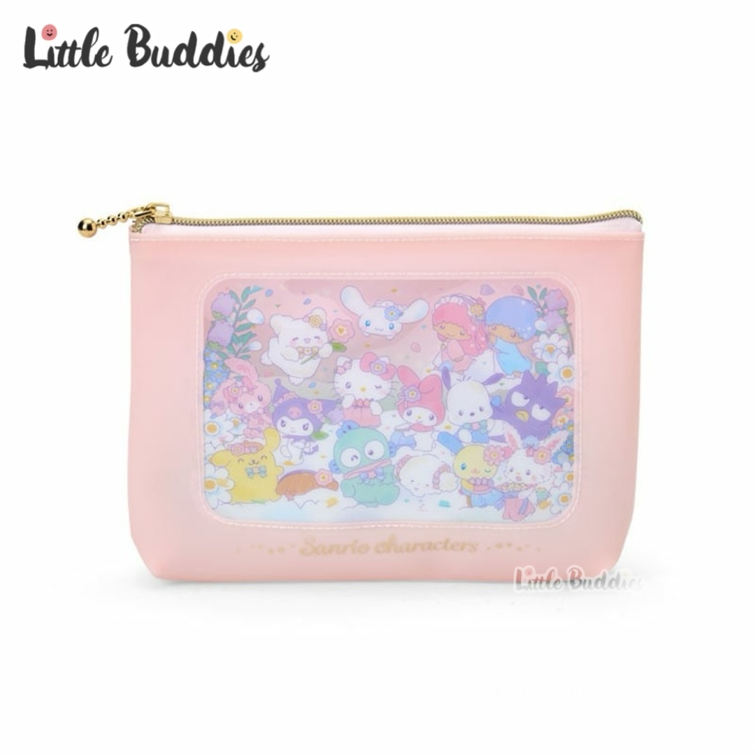 日本 Sanrio 票選大獎系列 - 花花款拉鏈化妝袋