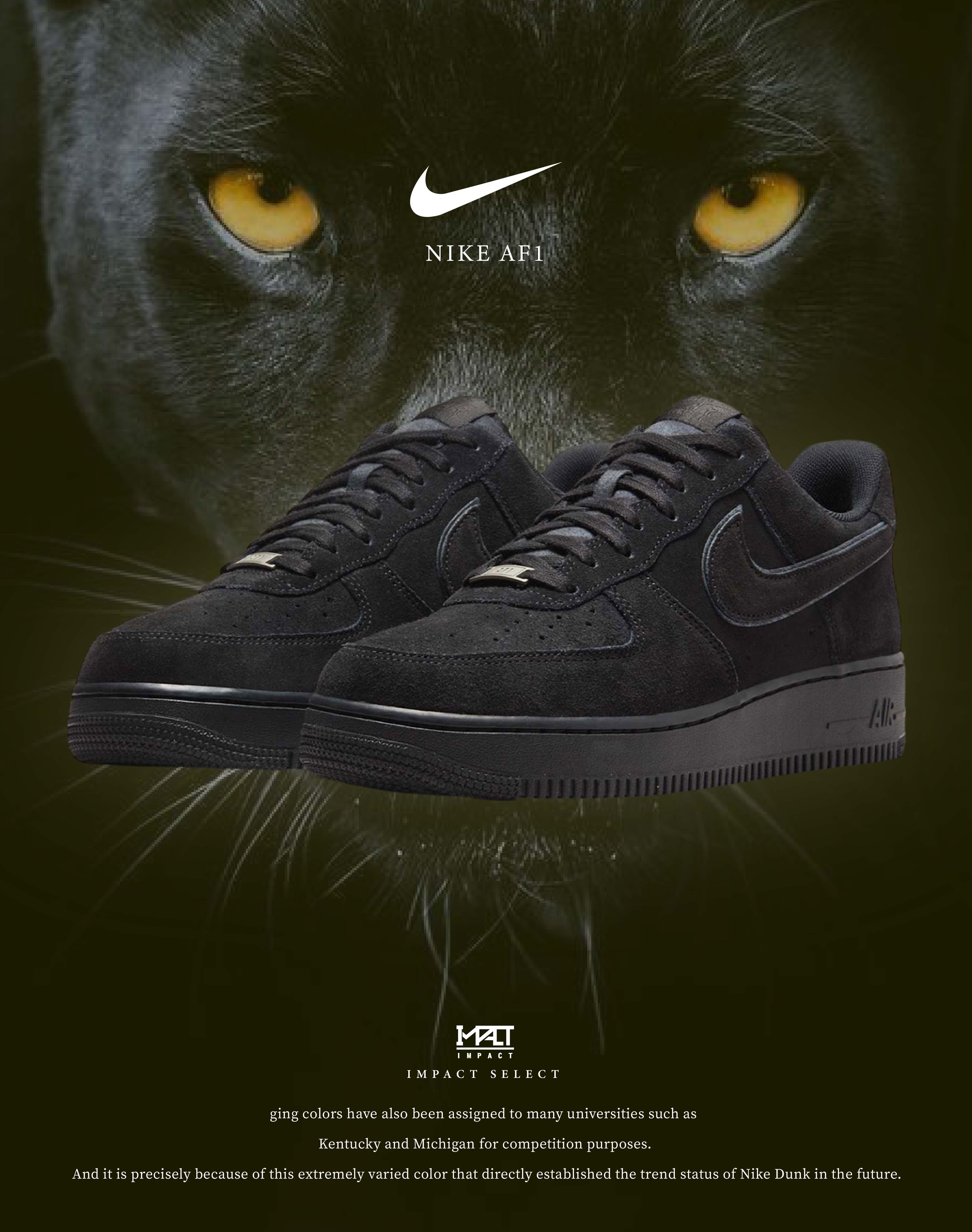 Nike Air Force 1 Low "Black Cat" 黑豹 麂皮 黑色 男女同款 HQ1966-002
