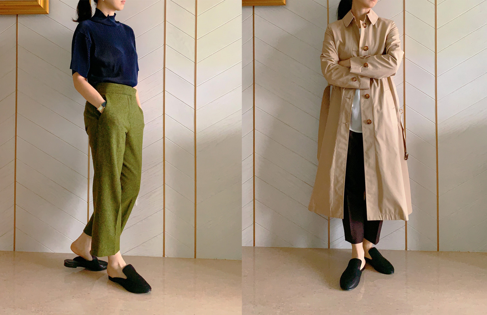 黑色素面穆勒鞋穿搭