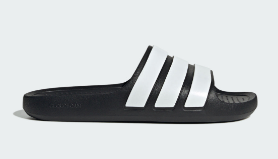 Adidas Adilette Flow 黑白拖鞋｜男女同款 防水輕量設計– 極簡百搭 × 舒適防水 JUN25