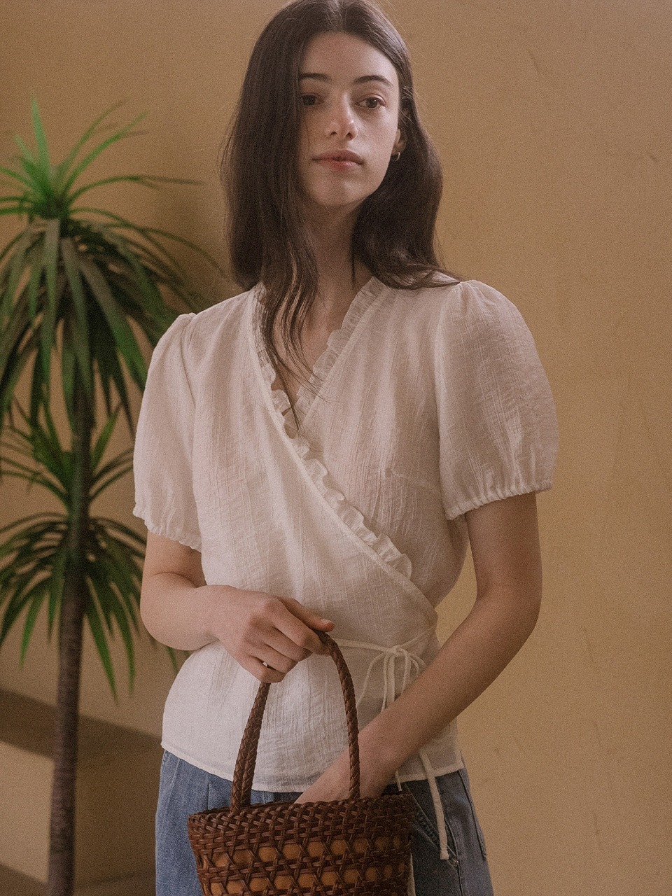 TILLIDIE Frill Wrap Blouse