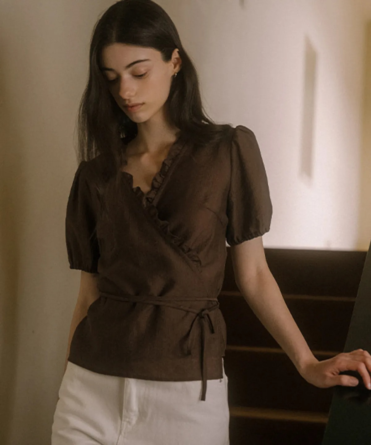 TILLIDIE Frill Wrap Blouse