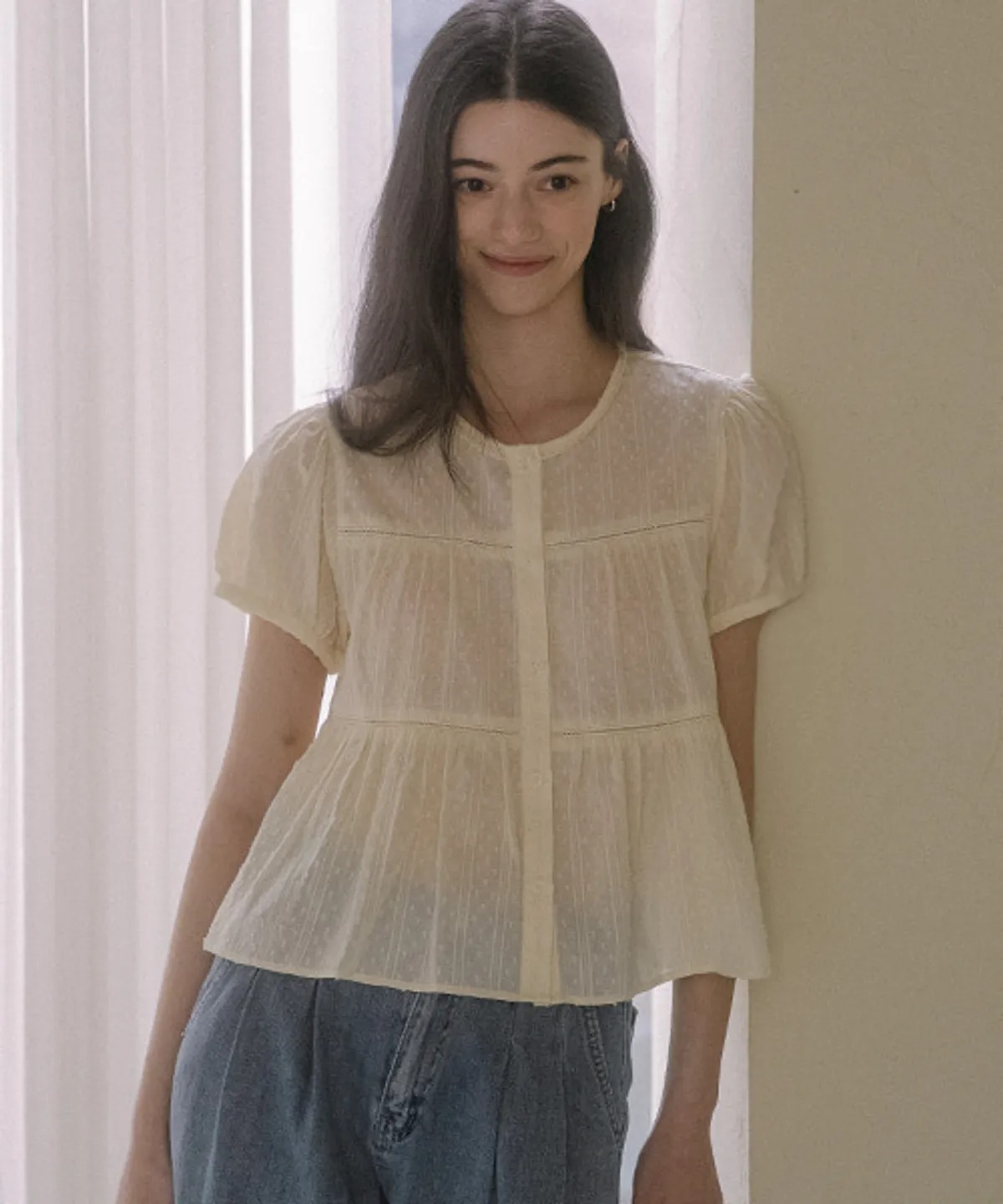 TILLIDIE Shirring blouse