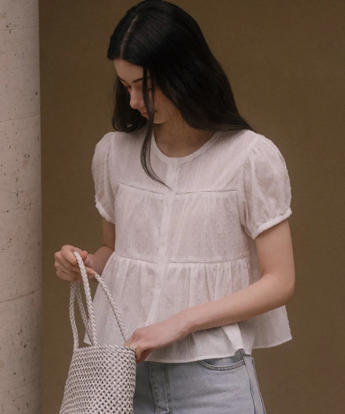 TILLIDIE Shirring blouse