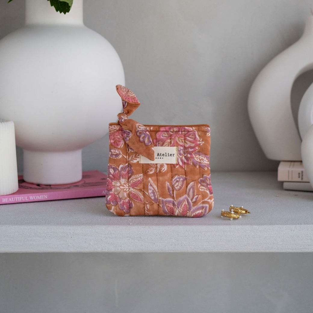 馬蒂哈焦糖榛果棕混粉紫 | 零錢包