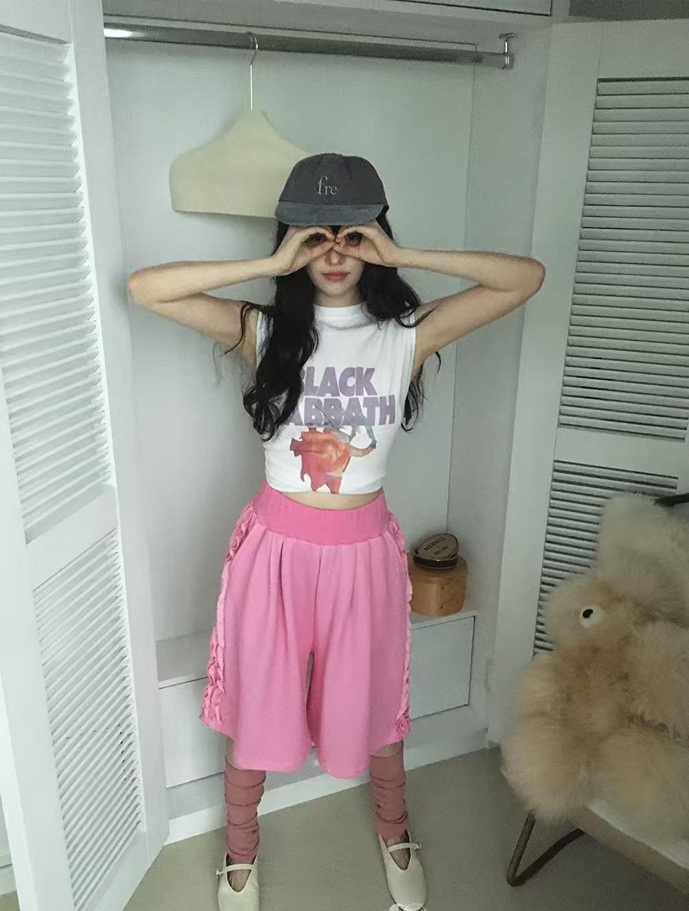 七分側荷葉運動褲