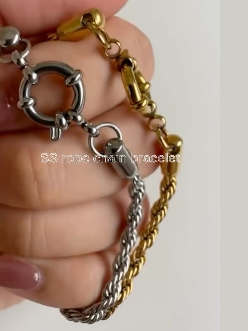 SS rope chain bracelet