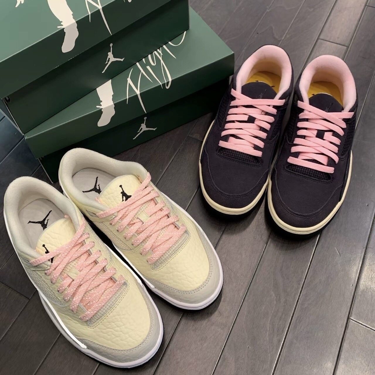 Nike Jordan Flight Court Neapolitan 復古情侶籃球鞋 黑粉/米色 HF3255-012 IH4105-113