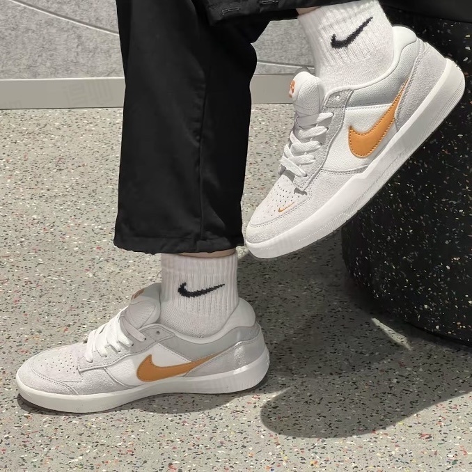 Nike SB Force 58 米灰色南瓜橘 低筒復古滑板鞋 百搭耐磨 男女同款 DV5477-007