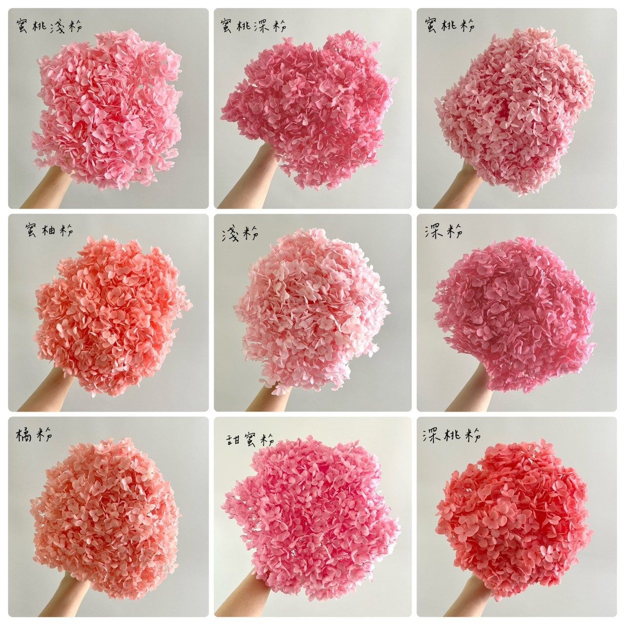 不凋繡球花(帶桿)-粉色系列